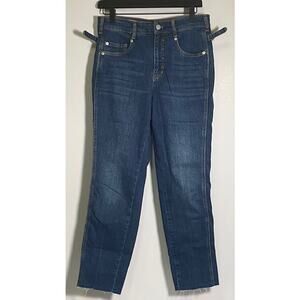 Pilcro And The Letterpress Jeans Womens 27 Blue Denim Skinny Mid Rise Stretch